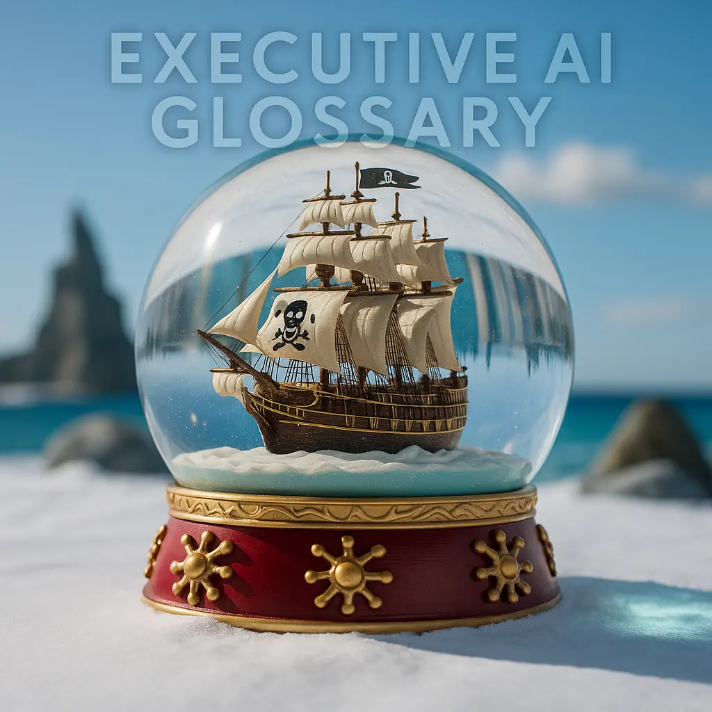 Pirate ship in a snow globe